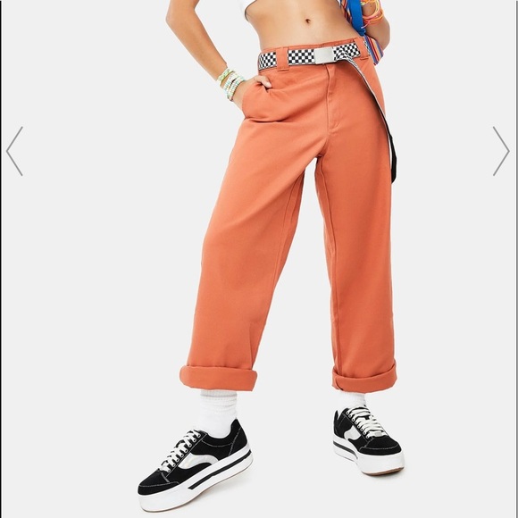 dickies work crop roll hem